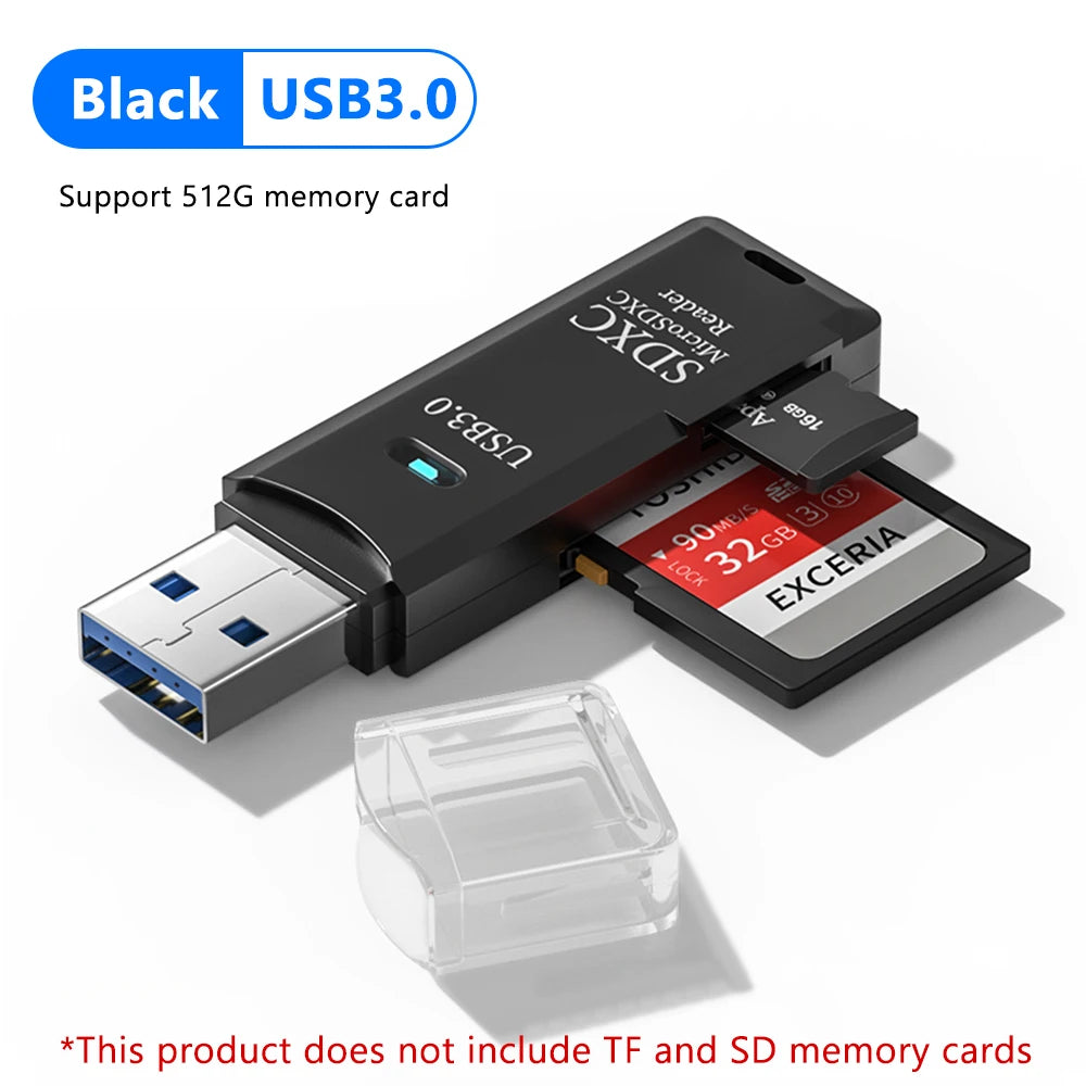 2-in-1 USB 3.0 SD & TF Card Reader – Fast Memory Adapter for PC & Laptop