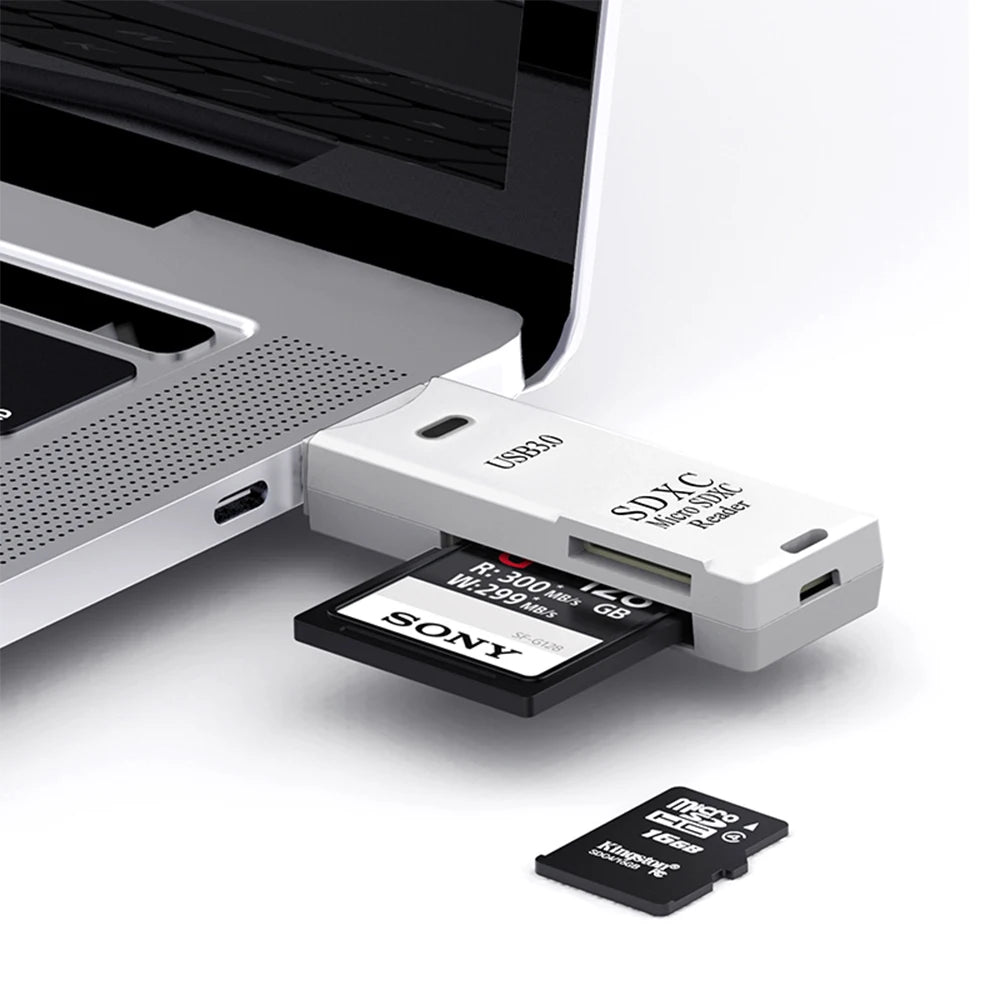 2-in-1 USB 3.0 SD & TF Card Reader – Fast Memory Adapter for PC & Laptop