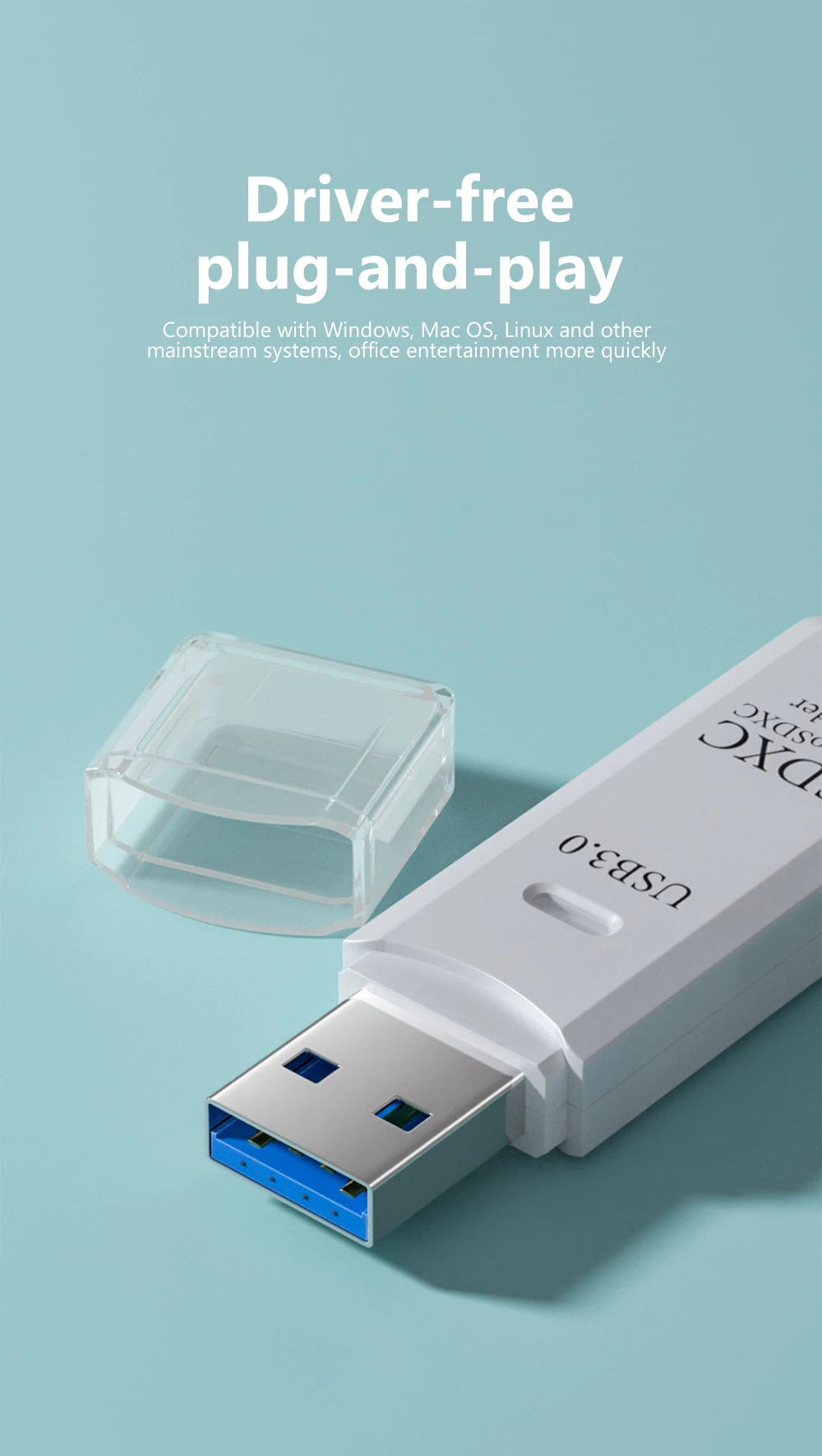 2-in-1 USB 3.0 SD & TF Card Reader – Fast Memory Adapter for PC & Laptop