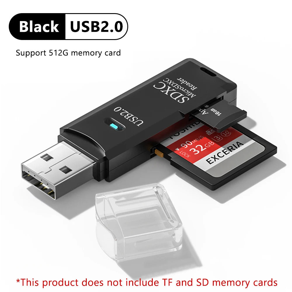 2-in-1 USB 3.0 SD & TF Card Reader – Fast Memory Adapter for PC & Laptop