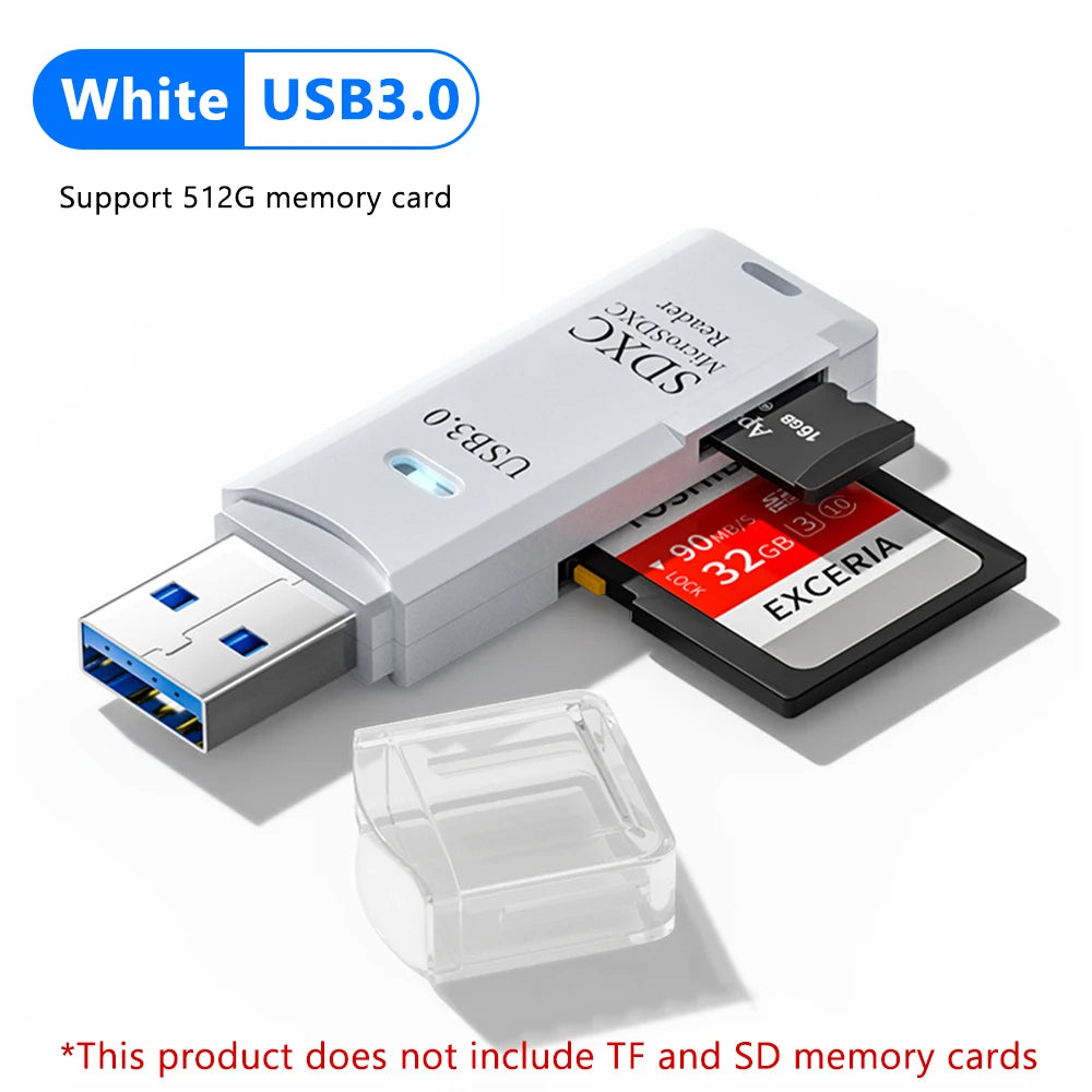2-in-1 USB 3.0 SD & TF Card Reader – Fast Memory Adapter for PC & Laptop