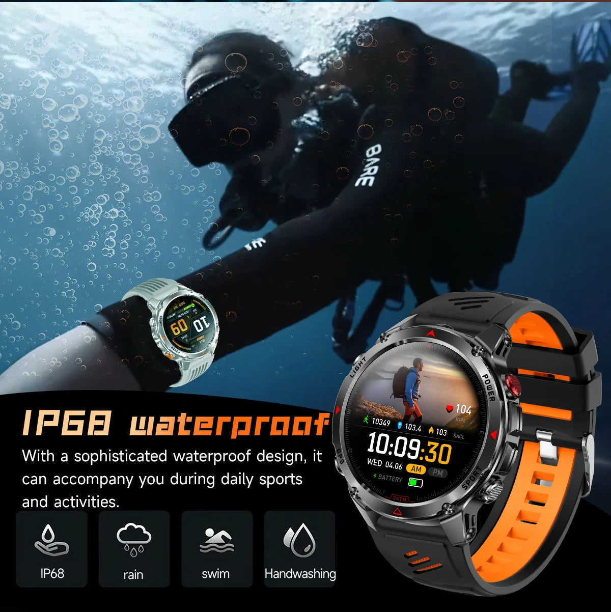 “2025 GPS Smartwatch 1.46” – Fitness, Compass, BT Call & Waterproof”