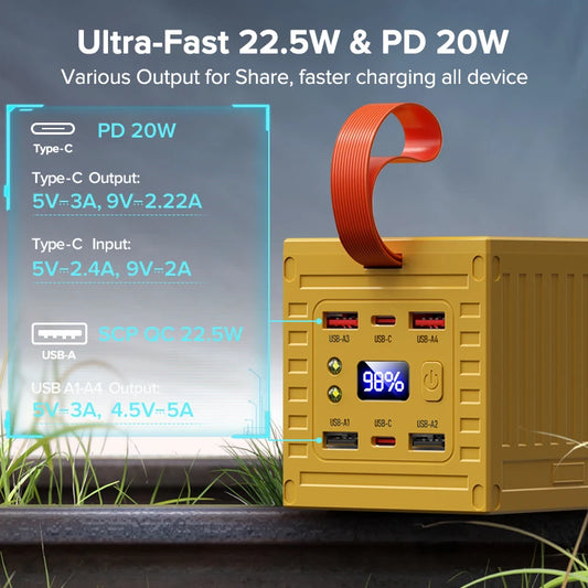 ⚡UltraCharge 60000mAh Power Bank – 22.5W Fast Charging Beast