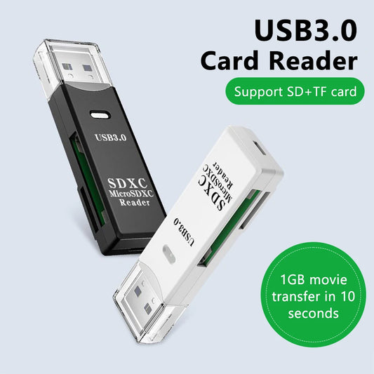 2-in-1 USB 3.0 SD & TF Card Reader – Fast Memory Adapter for PC & Laptop